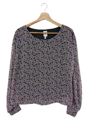 ICHI Blusa caída Mujeres Blusa Talla EU 40 lila-caqui-negro look casual - Imagen 1 de 4