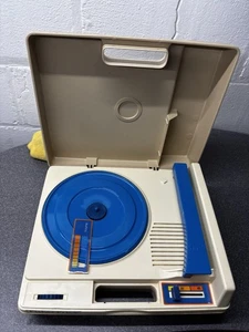 1978 Fisher Price Portable Record Player Turntable Vintage GETESTET #825 selten blau - Bild 1 von 4