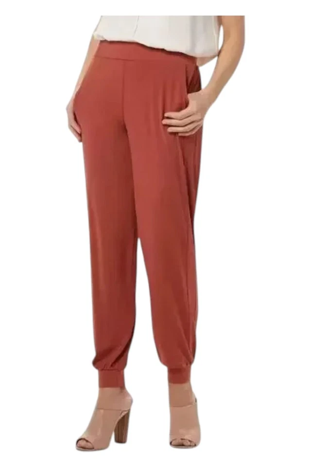 Pantalón al tobillo tejido para mujer Lisa Rinna Collection Marsala Foto 1 de 1