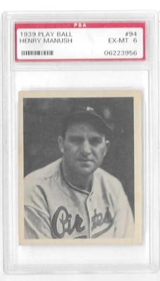 HENRY MANUSH 1939 Playball #94 Pirates HOF PSA 6 - Image 1 of 2