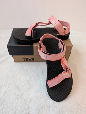 Sandalias Veganas Teva Original Universal Tie Dye Rosa Para Mujer 5 Correas de Gancho y Lazo Foto 1 de 4