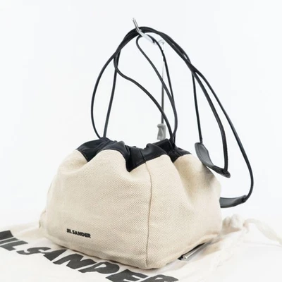 Bolso JIL SANDER 2 vías con cordón lona marfil - Imagen 1 de 4