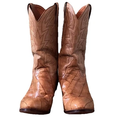 Stivali western Tony Mora da uomo in pelle di anguilla dorata taglia 10,5 - Immagine 1 di 4