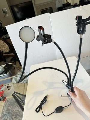 LED Selfie Ring Light with Cell Phone Holder Stand for Live Stream and Makeup - Image 1 of 4