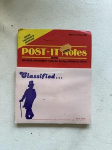 Vintage “Post-it” Notes - “Classified” Top Hat Sticky Notes 1985 Made In USA - Picture 1 of 2