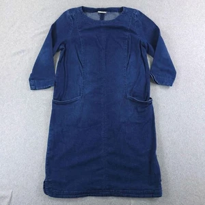 J Jill Denim Dress Womens Small Blue 3/4 Sleeve Pocket Shift Casual Cotton Blend - Picture 1 of 11