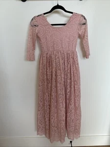 2Bunnies Girl Paisley Lace Back A-Line Tulle Party Flower Girl Dress Size 10-12 - Picture 1 of 8