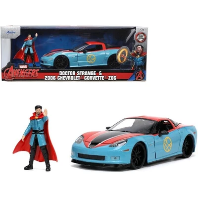 CHEVROLET CORVETTE MARVEL DOCTOR STRANGE BLUE/RED 1:24 Jada Toys Movie Modellino - Immagine 1 di 3