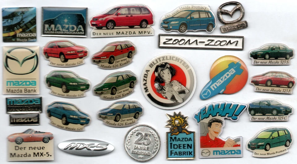 🚘Pin-Lot 25 Auto Automobil Car Pins Mazda MPV 626 Kombi 323 C F S MX-5 Open98🚗 - Bild 1 von 1