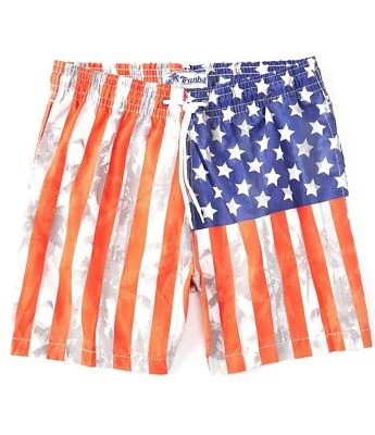 Trunks Surf & Swim Co. Bañador, Estampado Sano 6.5" Entrepierna, Bandera de EE. UU. XXL Para Hombre Foto 1 de 4