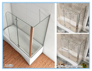 Badewannenfaltwand Faltwand Badewannenaufsatz Duschwand Duschabtrennung - Bild 1 von 23