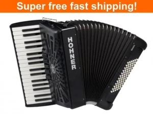 Hohner Bravo III 72 Chromatic Piano Key Accordion - Jet Black- NEW - Picture 1 of 3