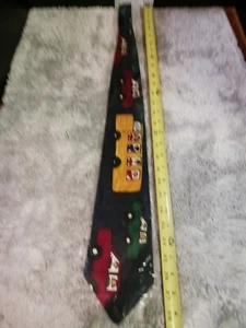 Vintage new old stock Men's Tie save the children 100% silk School Bus navy blue - Picture 1 of 9