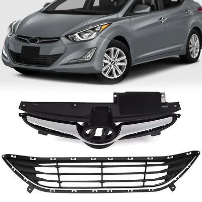 For 2014-2016 Hyundai Elantra Sedan Front Bumper Upper & Lower Grille Assembly - Image 1 of 4