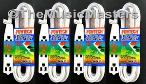 (4) 12' ft Electric AC Extension Cord 3 Outlet Splitter Adapter Power Cord Cable - Picture 1 of 7