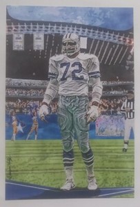 Ed Too Tall Jones Custom 4x6 Art Card Dallas Cowboys
