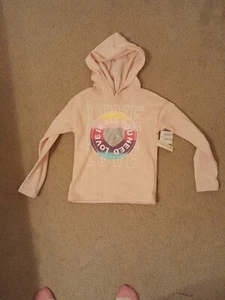 Bobbie Brooks Girls Love Is All You Need Small 6/6X Hooded Sweatshirt NWT - Picture 1 of 8