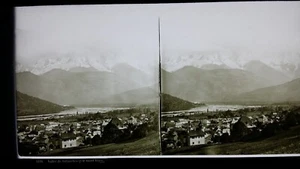 1870'S GLASS STEREOVIEW PHOTOGRAPH SALLANCHES & MONT BLANC - FERRIER & SOULIER - Picture 1 of 5