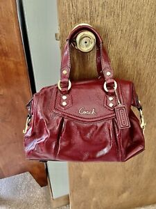Coach Ashley F20460 Patent Satchel Crimson Red Tote ~ Beautiful Bag!