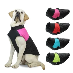 Winter Dog Clothes Warm Cotton Dog's Coat Outdoor Waterproof Jacket Vest Walking - Picture 1 of 20