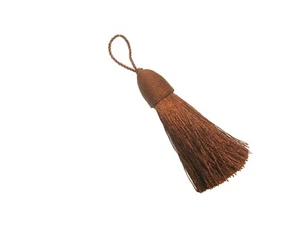 Caro Schlüssel Quaste Stoffborte Terrakotta Borte Nähen 8cm Quaste + 3cm Schlaufe - Bild 1 von 7