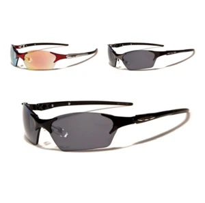 X Loop Sunglasses Wrap Around Style Rimless Lenses Plastic Temples Cycling Men. - Picture 1 of 7
