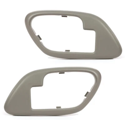 Pair Inside Door Handles Bezel Gray Fit For 1995-1999 Chevy GMC Truck Pickup - Image 1 of 4