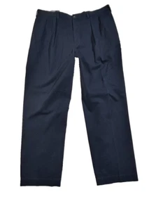 POLO Ralph Lauren Andrew Pleated Khaki Pants Mens 40x32 Navy Blue - Picture 1 of 3