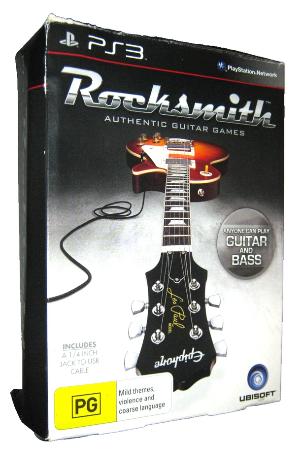 Rocksmith - Authentic Guitar Games - Box Set With Game and Guitar Lead Cable PS3 - Image 1 of 2