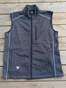 Men's Cowboy Hardware Black Full Zip Speckled Fleece Vest Size Xlarge  - Picture 1 of 8