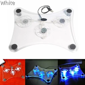 3 Fans USB Cooler Cooling Pad Stand LED Light Radiator For PC Laptop Notebook - Photo 1/8