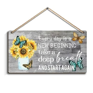 Motivational Poster Quotes Wall Art Sunflower Bathroom Kitchen Living Room Decor - Picture 1 of 6