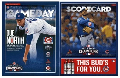2017 Chicago Cubs GameDay Program & Scorecard Cardinals Sept Quintana Bryant - Image 1 of 4
