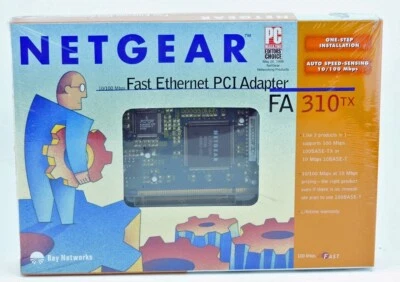 Netgear FA-310TX Fast Ethernet PCI Adapter Card 10/100 Mbps NEW FACTORY SEALED - Image 1 of 4