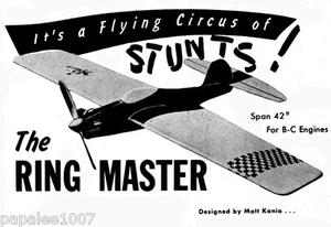 Sterling Model Airplane Plans (UC): Ringmaster 42" Stunt for .29-.35 Engines - Picture 1 of 2