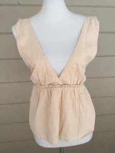Honey Belle Summer Crop Top Size Small Deep V-Neck Elastic-Back Adjustable Strap - Picture 1 of 9