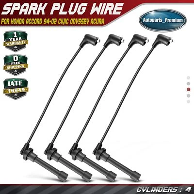 Juego de 4 cables de bujía para Honda Accord 1994-2002 Civic 1992-2000 Odyssey Acura Foto 1 de 4