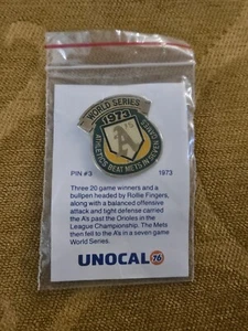Oakland A's Athletic's Unocal 76 Pin #3 - 1973 World Series / New - Picture 1 of 6
