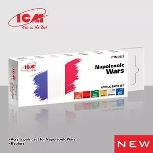 Juego de pinturas acrílicas para Guerras Napoleónicas ICM 3072 Gris, Amarillo, Rojo, Verde, Azul - Imagen 1 de 7