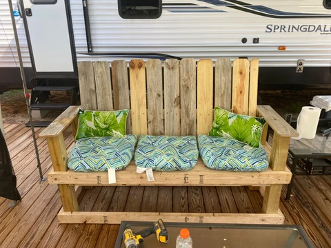 Outdoor beige Adirondack Bench Cover