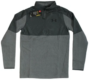Under Armour Mens Size XS ColdGear Infrared 1/2 Zip Fleece Sweatshirt Pitch Gray - Picture 1 of 6
