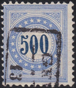 Schweiz Porto 500 Rp. Faserpapier Mi.Nr. 14 gestempelt Mi.Wert 220 € (B399) - Picture 1 of 1