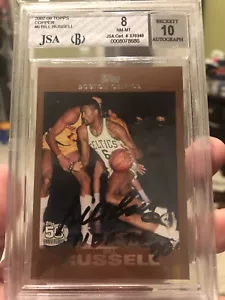 2007-08 Topps Copper Bill Russell BGS 8 With 10 Auto 36/50 sp Rare NBA Top 50 - Picture 1 of 2