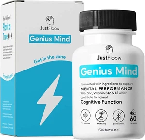 Justfloow Genius Mind® Nootropic Brain Supplement, Support Cognitive Function, E - Picture 1 of 12