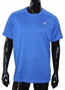 Adidas ClimaLite 3S Mens Short Sleeve Shirt SMALL ROYAL BLUE GRAY Free Shipping - Picture 1 of 5