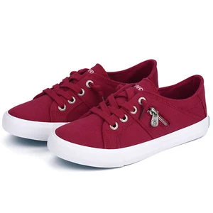 Women Sneakers Slip On Fashion Shoes Lace up Canvas Flats Walking Running Shoes - Picture 1 of 17