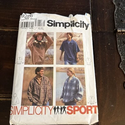 Unisex Top Size XS CUT Vtg 90s Pattern 9226 Side Pockets Hoodie Flannel Fleece  - Image 1 of 4