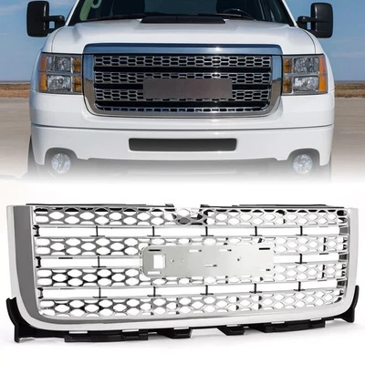 Parrilla superior de parachoques delantero cromada para GMC Sierra 2500 HD / 3500 HD 2011-2013 2014 Foto 1 de 4
