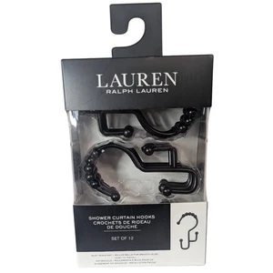 Lauren Ralph Lauren Duschvorhanghaken 12er Set Schwarz Neu im Karton - Bild 1 von 1