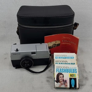 Vintage SEARS 126 Easi Load Kleinbildkamera mit Tasche & Blitzlampen - Bild 1 von 8